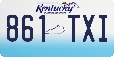 KY license plate 861TXI