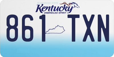 KY license plate 861TXN