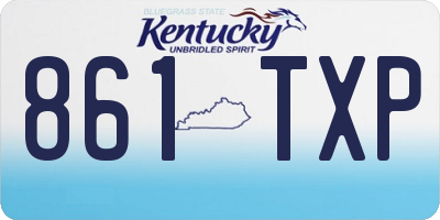 KY license plate 861TXP