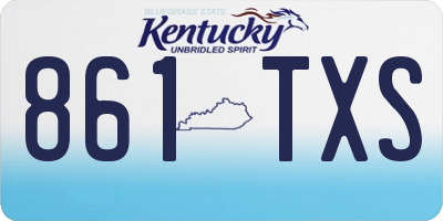 KY license plate 861TXS