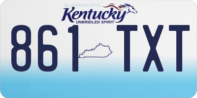 KY license plate 861TXT