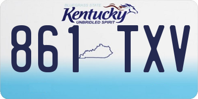 KY license plate 861TXV