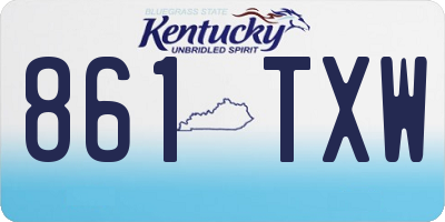 KY license plate 861TXW