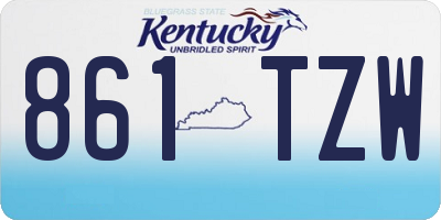 KY license plate 861TZW