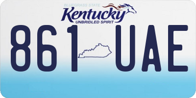 KY license plate 861UAE