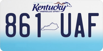 KY license plate 861UAF
