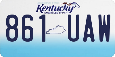 KY license plate 861UAW