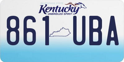 KY license plate 861UBA