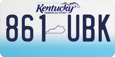 KY license plate 861UBK