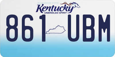 KY license plate 861UBM