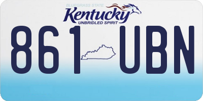 KY license plate 861UBN