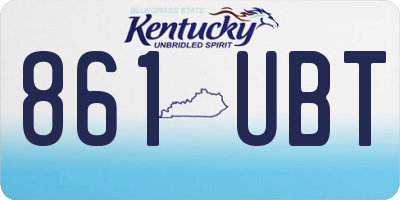 KY license plate 861UBT