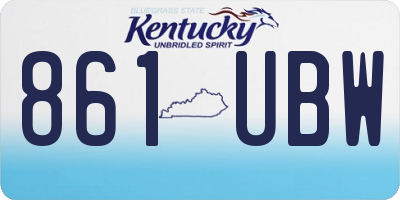 KY license plate 861UBW