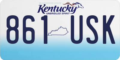 KY license plate 861USK