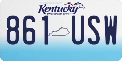 KY license plate 861USW