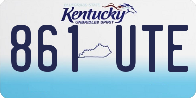 KY license plate 861UTE