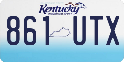 KY license plate 861UTX