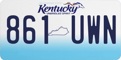 KY license plate 861UWN