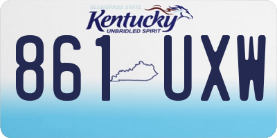 KY license plate 861UXW
