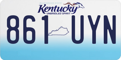 KY license plate 861UYN