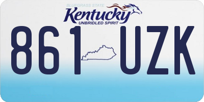 KY license plate 861UZK