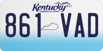 KY license plate 861VAD