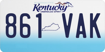 KY license plate 861VAK
