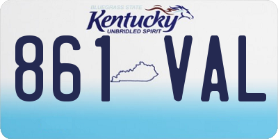 KY license plate 861VAL