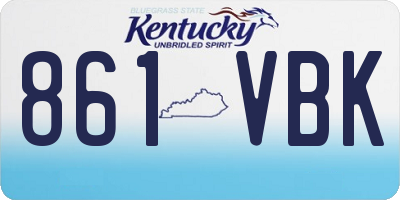 KY license plate 861VBK