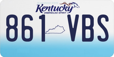 KY license plate 861VBS