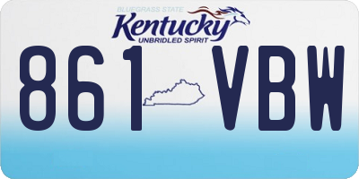 KY license plate 861VBW