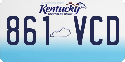 KY license plate 861VCD