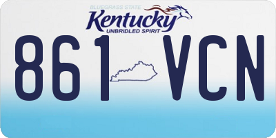 KY license plate 861VCN