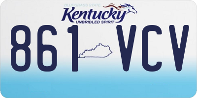 KY license plate 861VCV