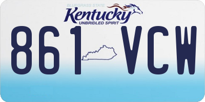 KY license plate 861VCW