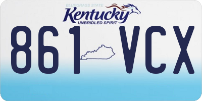 KY license plate 861VCX