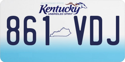 KY license plate 861VDJ