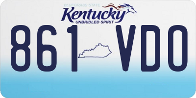 KY license plate 861VDO
