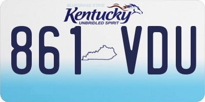 KY license plate 861VDU