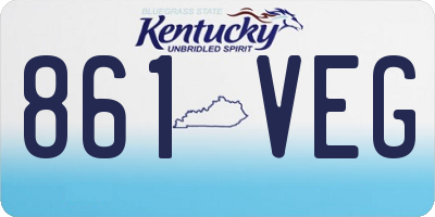KY license plate 861VEG