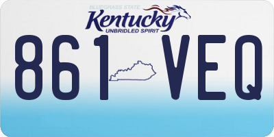 KY license plate 861VEQ