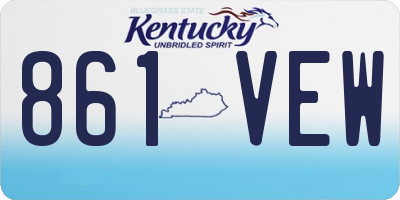 KY license plate 861VEW