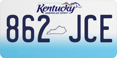 KY license plate 862JCE