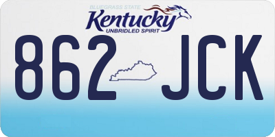 KY license plate 862JCK