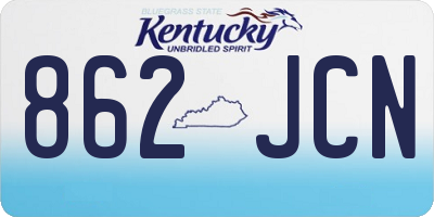 KY license plate 862JCN