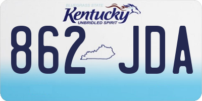 KY license plate 862JDA