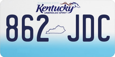 KY license plate 862JDC