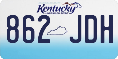 KY license plate 862JDH
