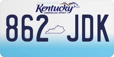 KY license plate 862JDK