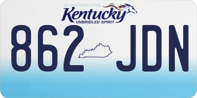 KY license plate 862JDN